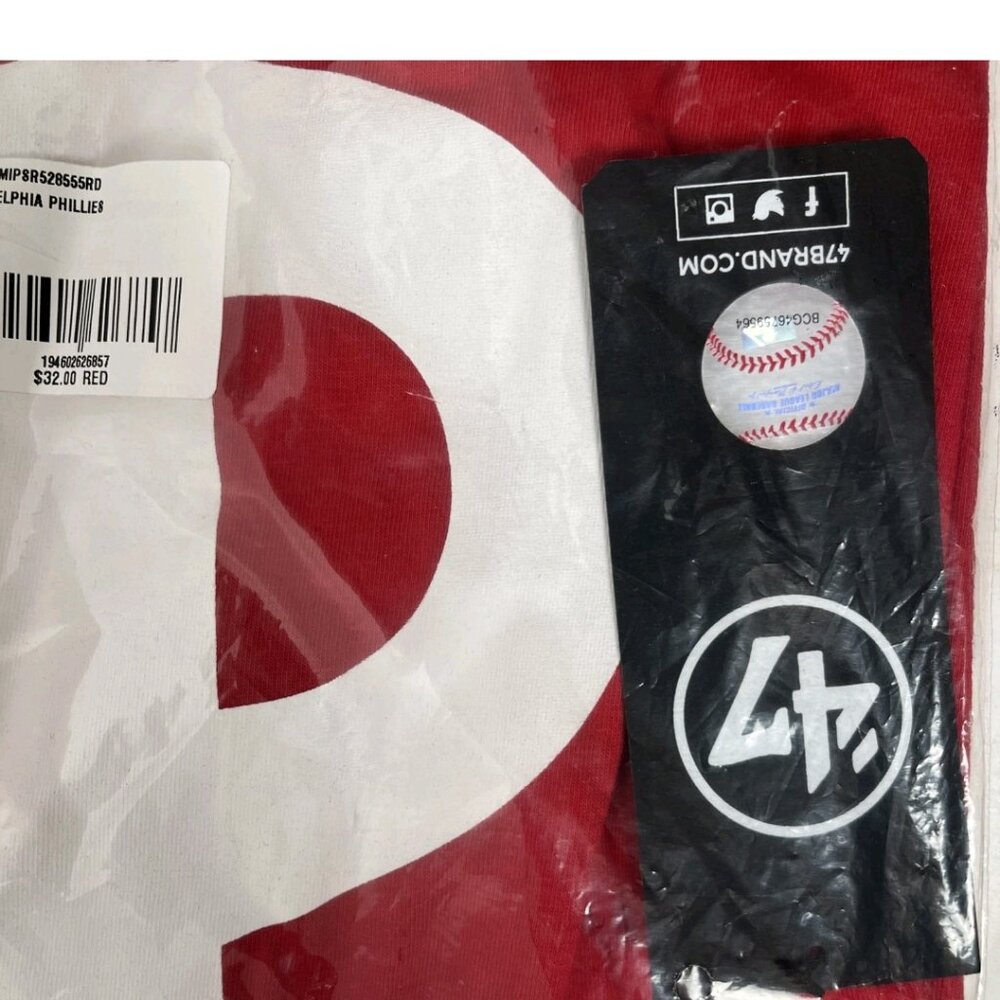 Philadelphia Phillies Red “P” Logo Tee ’47 Brand NWT Size L MLB - Picture 5 of 6